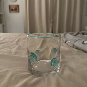 Seashell Glass with Teal Accents.